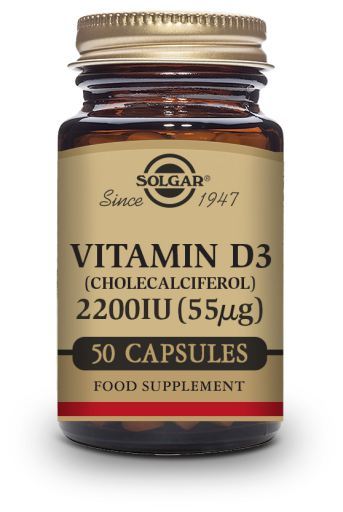 Solgar Vitamin D3 2200 Ui 55 μg Cholecalciferol 100 Capsules