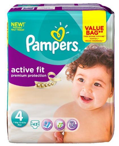 Woord Voor type Sicilië Pampers Nappies Active Fit Size 4 Maxi (7-18 kg) - Economic Format x 43  diapers